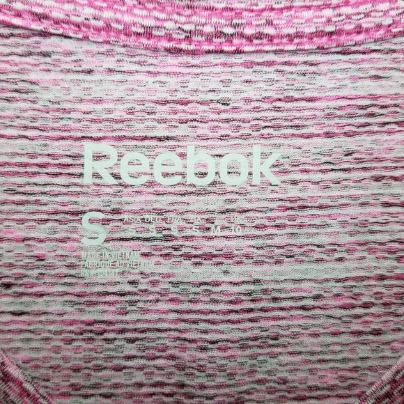 Reebok Speedwick Tee Shirt V Neck Short Sleeve Heathered Pink Small - Picture 5 of 9